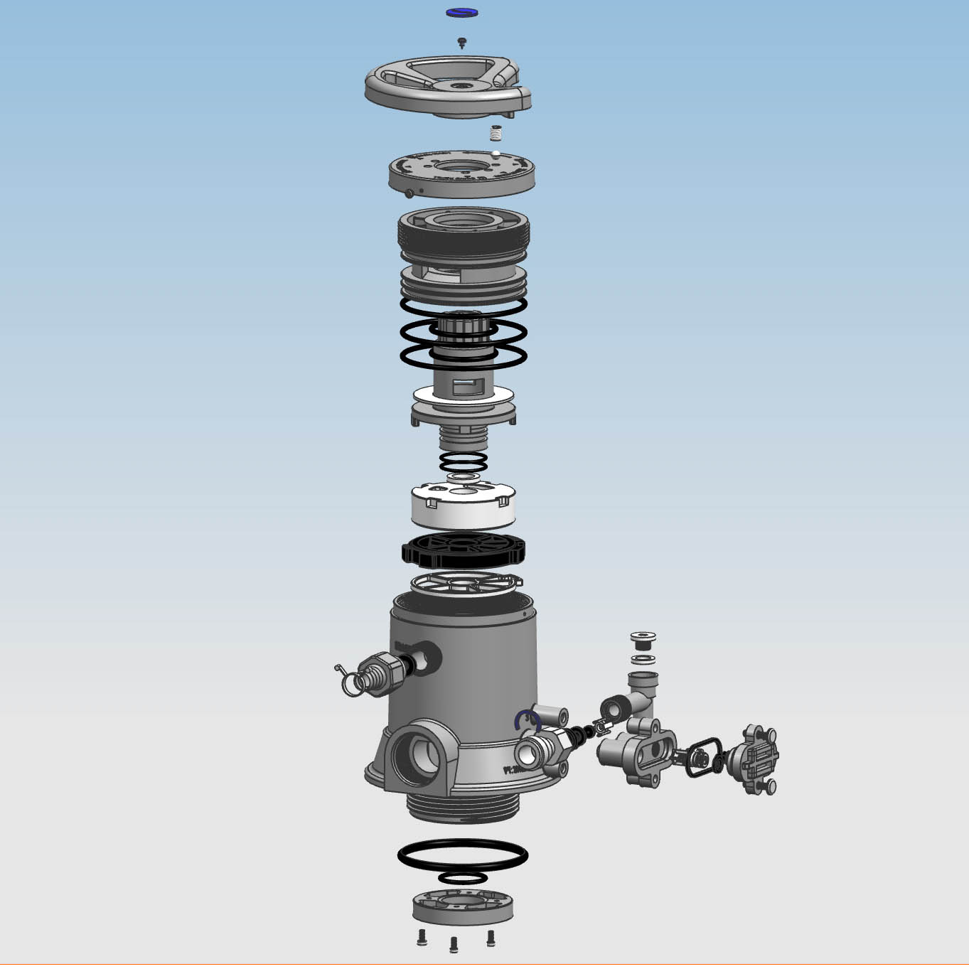 MSD2 2 ton Manual softener valve of Down flow type